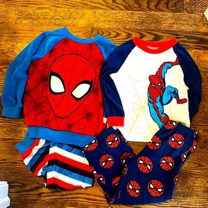 2 sets of Spider-Man PJs boys sz 5/6!